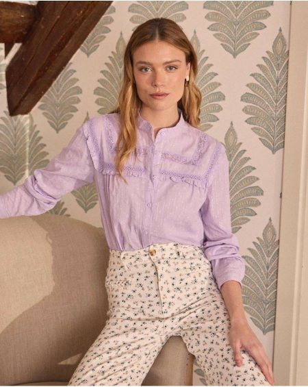 Lilac Blouses And Shirts Women Polín Et Moi Dorian Plumeti Blouse