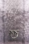Lilac-Old Silver Pinko Galleria Horizontal Flat Crossbody Bag In Glittery Reptile Leather Leather Goods - Image 4