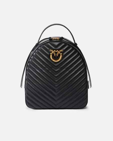 Love Backpack Black-Antique Gold Backpacks Pinko