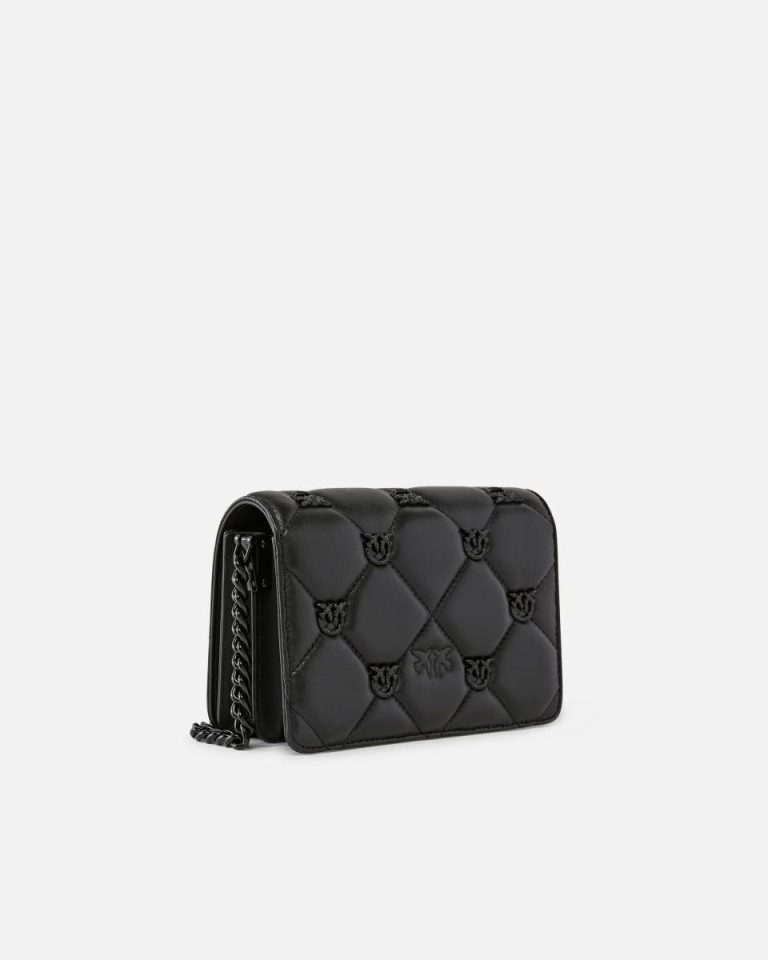 Love Bag Click Small Jewel Quilted Crossbody Bag Pinko Galleria Limo Black Block Colour Crossbody Bags - Image 2