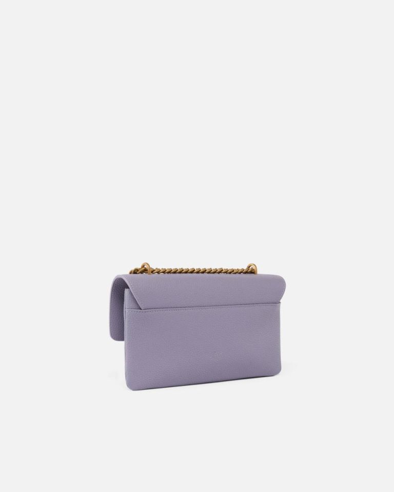 Love Bag Crossbody Bag In Soft Leather Pinko Crossbody Bags Ash Purple-Antique Gold - Image 2