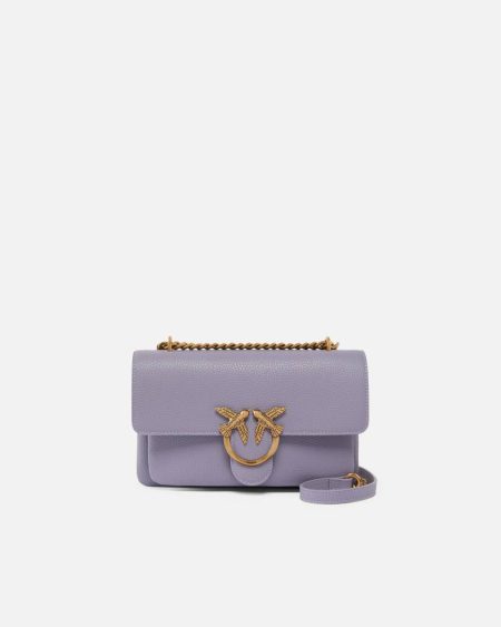 Love Bag Crossbody Bag In Soft Leather Pinko Crossbody Bags Ash Purple-Antique Gold