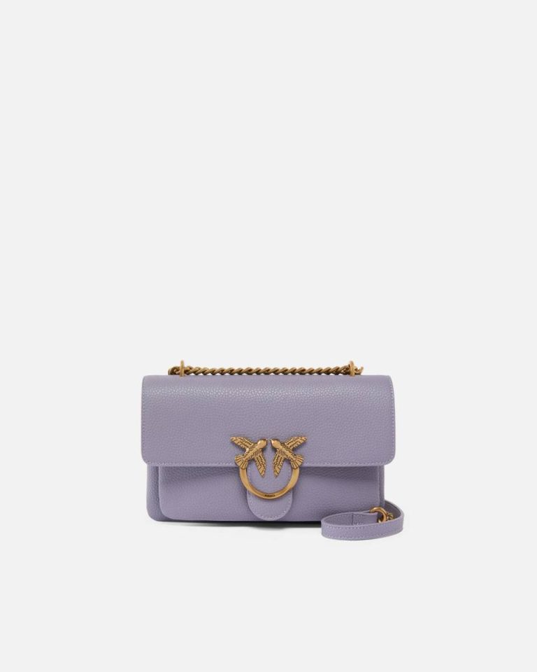 Love Bag Crossbody Bag In Soft Leather Pinko Crossbody Bags Ash Purple-Antique Gold