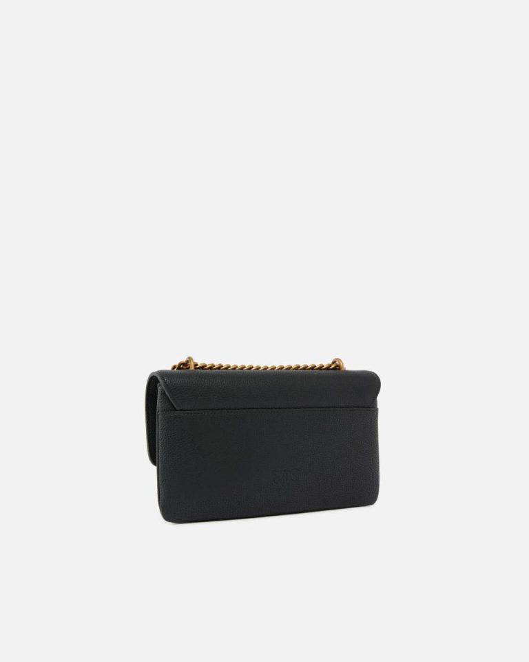 Love Bag Crossbody Bag In Soft Leather Shoulder Bags Pinko Black-Antique Gold - Image 2