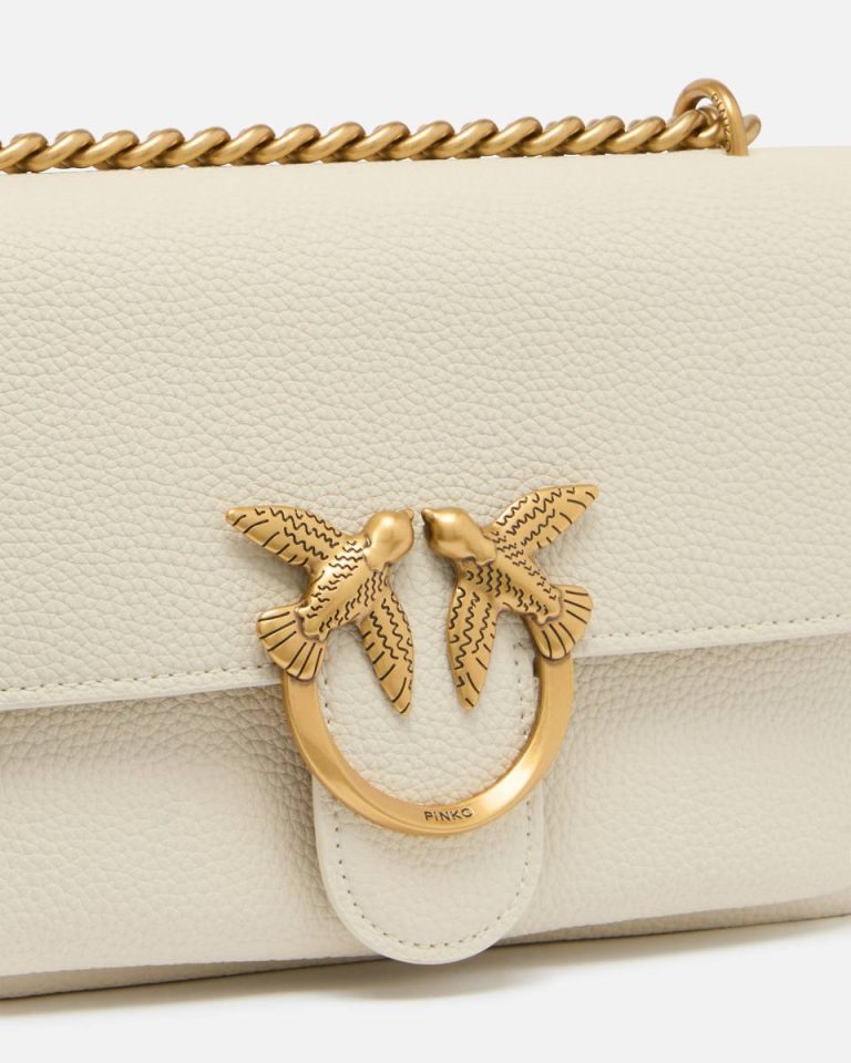 Love Bag Crossbody Bag In Soft Leather White+White-Antique Gold Pinko Shoulder Bags - Image 3