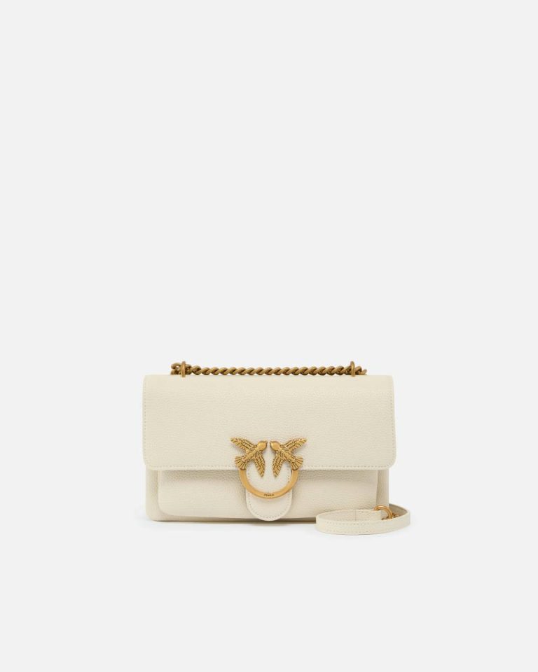 Love Bag Crossbody Bag In Soft Leather White+White-Antique Gold Pinko Shoulder Bags