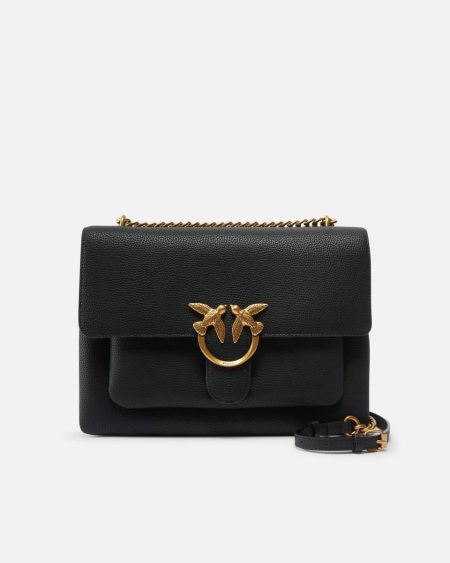 Love Bag Large Soft Crossbody Bag Pinko Shoulder Bags Black-Antique Gold