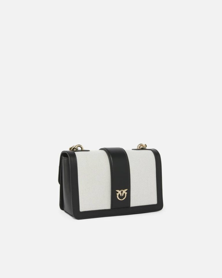 Love Bag Mini Crossbody Bag With Leather Piping Black-Light Gold Pinko Crossbody Bags - Image 2