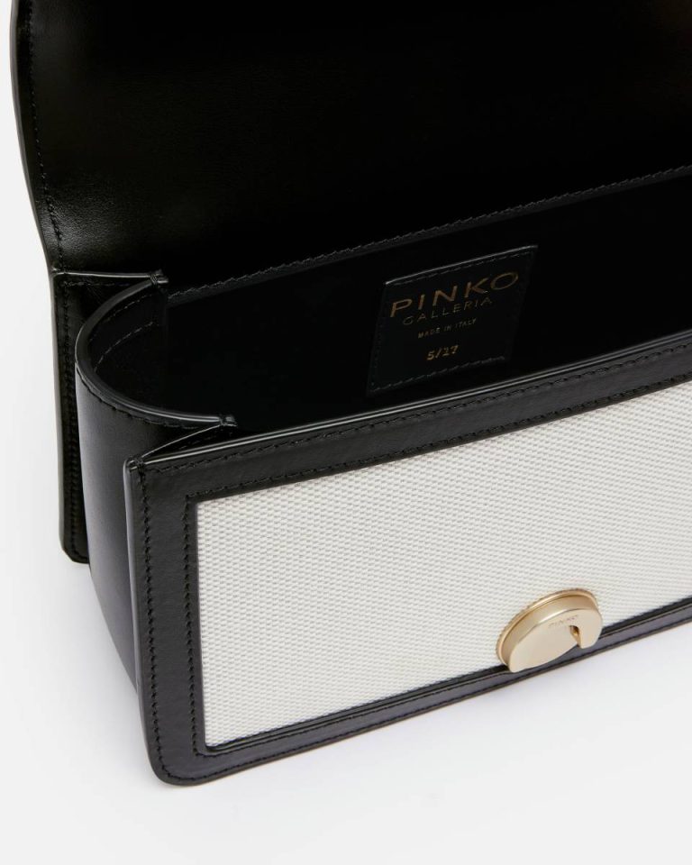 Love Bag Mini Crossbody Bag With Leather Piping Black-Light Gold Pinko Crossbody Bags - Image 4