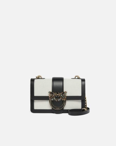 Love Bag Mini Crossbody Bag With Leather Piping Black-Light Gold Pinko Crossbody Bags