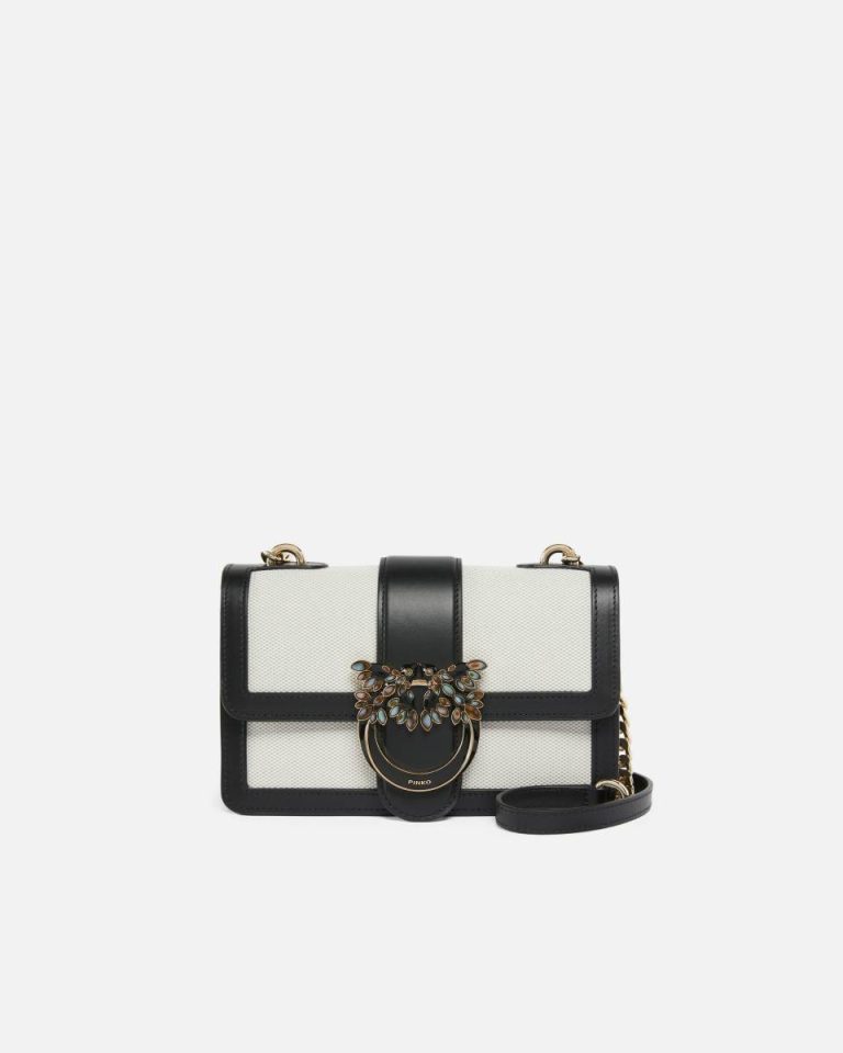 Love Bag Mini Crossbody Bag With Leather Piping Black-Light Gold Pinko Crossbody Bags