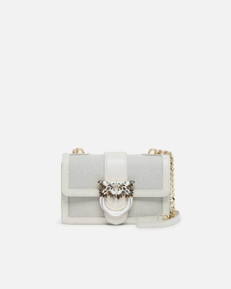 Love Bag Mini Crossbody Bag With Leather Piping Faded Sand Beige-Light Gold Pinko Crossbody Bags