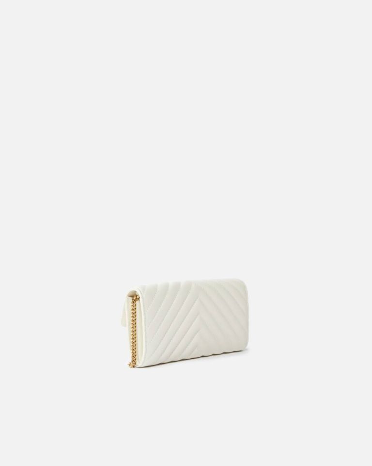Love Bag One Wallet Chevron White+White-Antique Gold Purses Pinko - Image 2