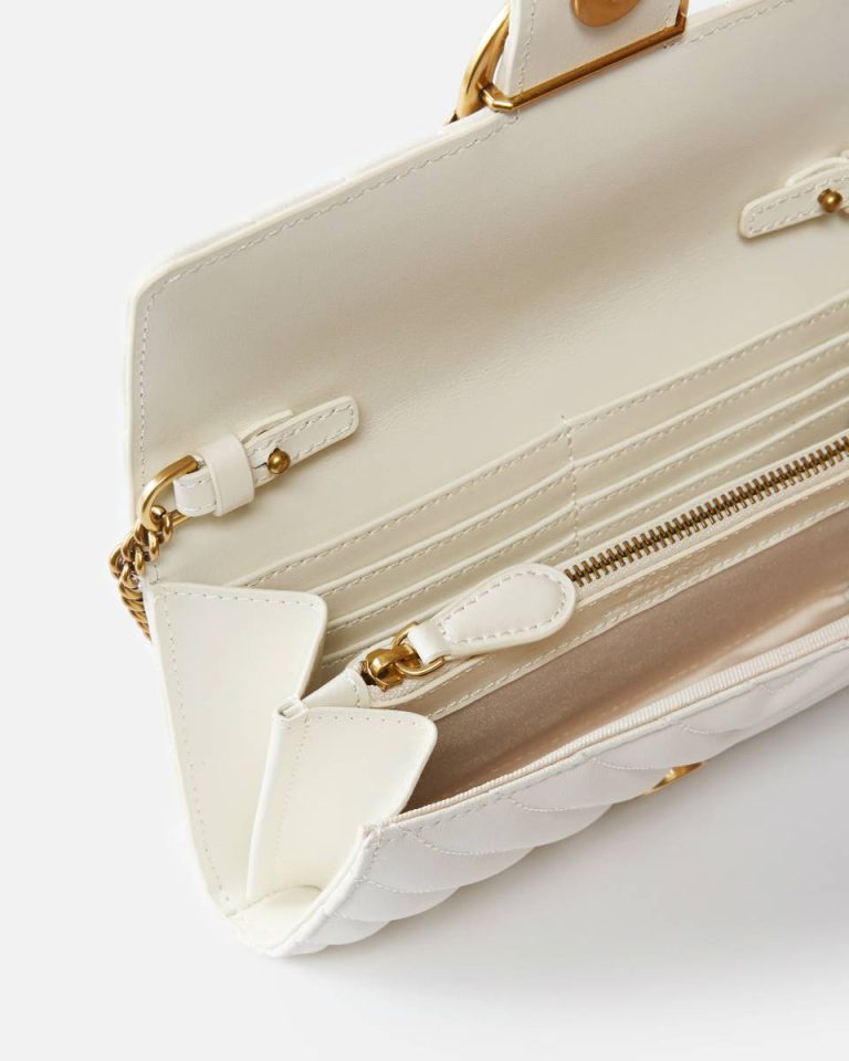 Love Bag One Wallet Chevron White+White-Antique Gold Purses Pinko - Image 4