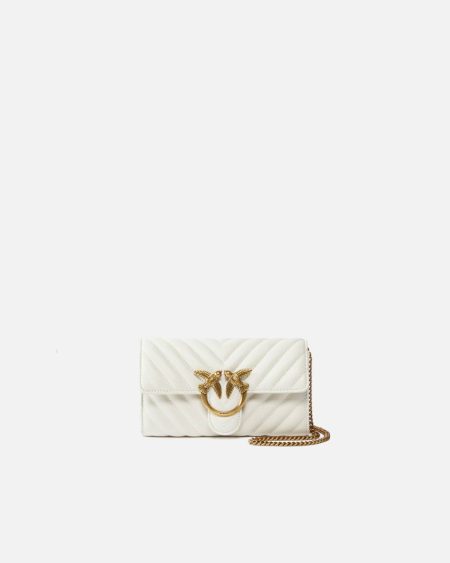 Love Bag One Wallet Chevron White+White-Antique Gold Purses Pinko