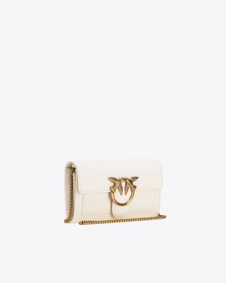 Love Bag One Wallet Simply White+White-Antique Gold Pinko Purses - Image 3