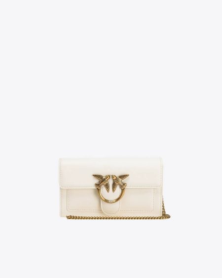 Love Bag One Wallet Simply White+White-Antique Gold Pinko Purses
