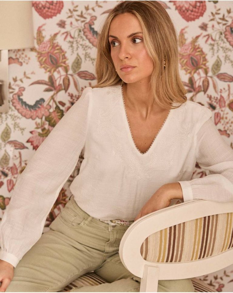 Lucille Detail Blouse White Blouses And Shirts Polín Et Moi Women - Image 2
