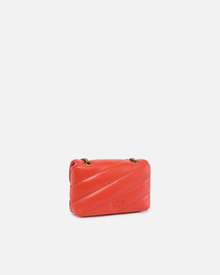 Mandarin Red-Antique Gold Shoulder Bags Baby Love Bag Puff Maxi Quilt Pinko - Image 2