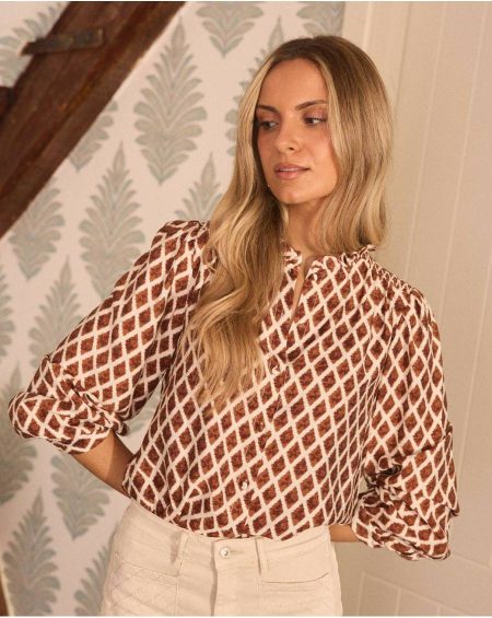 Mariela Print Blouse Tile Blouses And Shirts Polín Et Moi Women
