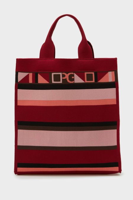 Market Bag Handbag Purificacion Garci Dark Red Handbags Women