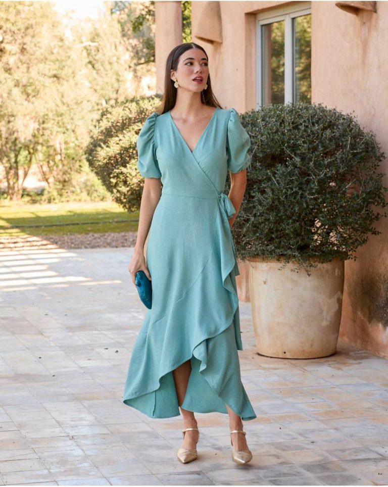 Maternity Leane Sleeves Dress Women Polín Et Moi Turquoise - Image 3