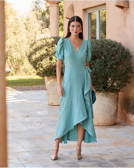 Maternity Leane Sleeves Dress Women Polín Et Moi Turquoise