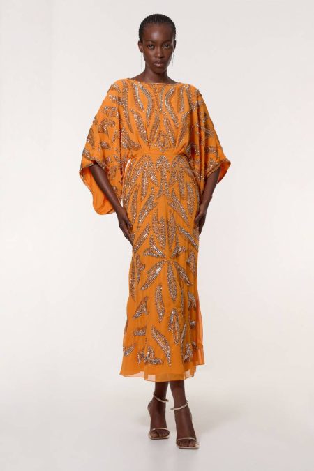 Maxi Dresses Women Mango Karen Millen Kimono Sleeve Embellished Maxi Dress