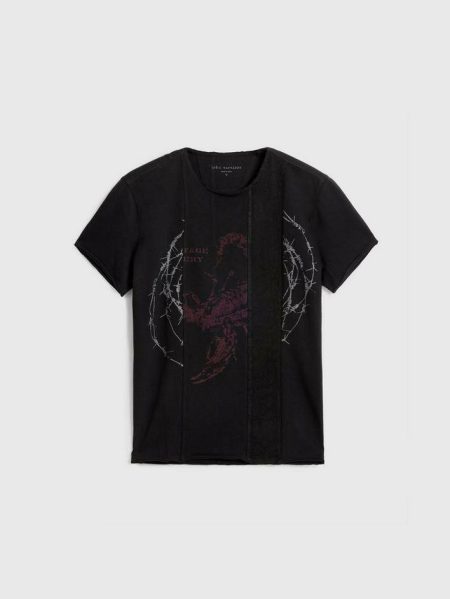 Men Black Barbed Wire   Scorpion Tee Graphic Tees John Varvatos