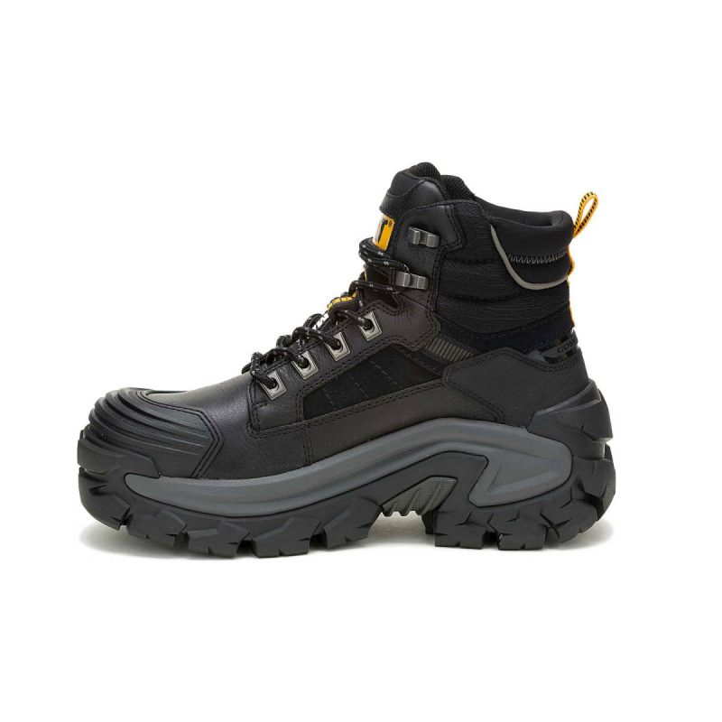 Men Black Boots Cat Men's Invader Max Waterproof Composite Toe Work Boot - Image 4