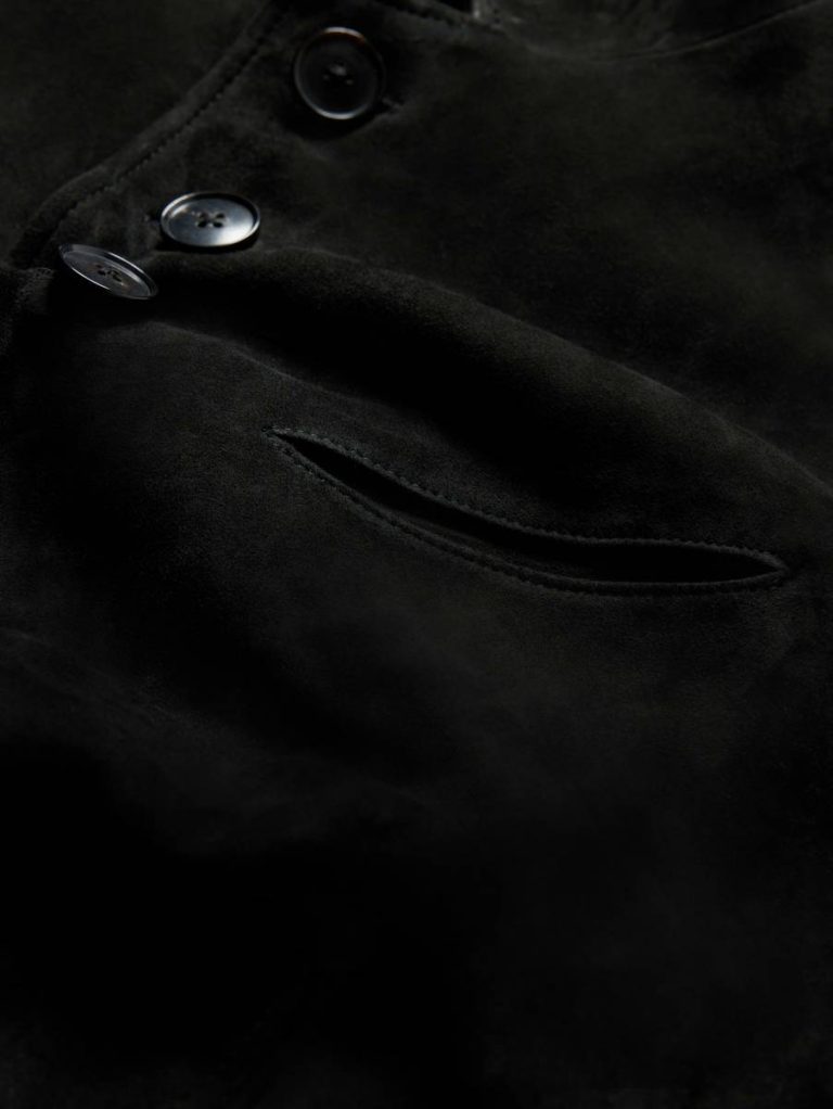 Men Black John Varvatos Leather Jackets Woodward Multibutton Jacket - Image 4