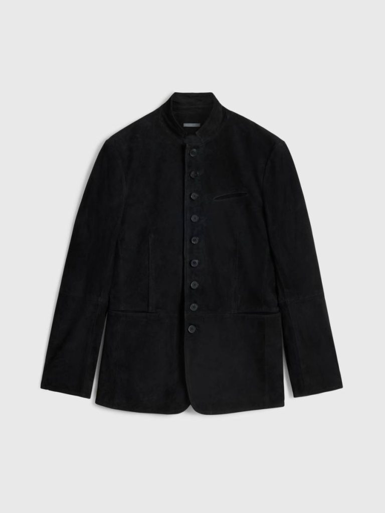 Men Black John Varvatos Leather Jackets Woodward Multibutton Jacket