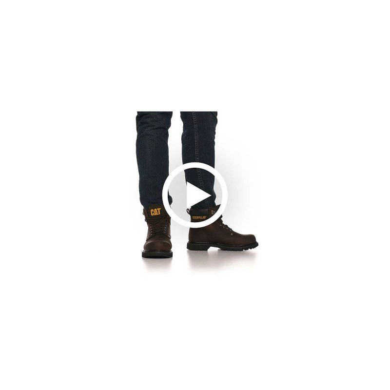 Men Boots Men's Second Shift Work Boot Cat Dark Brown - Image 2