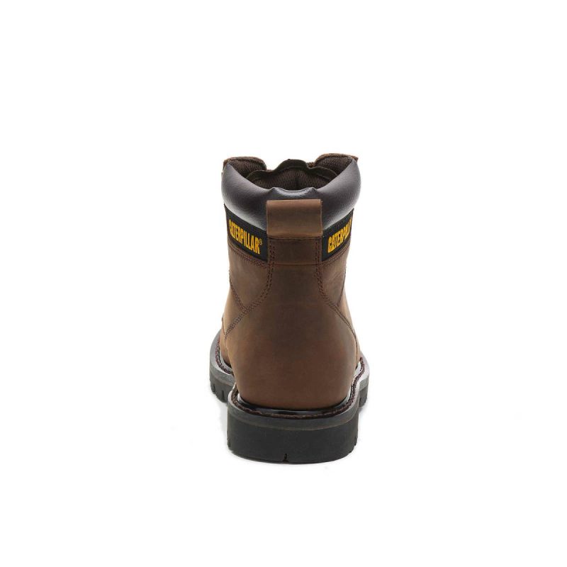 Men Boots Men's Second Shift Work Boot Cat Dark Brown - Image 5
