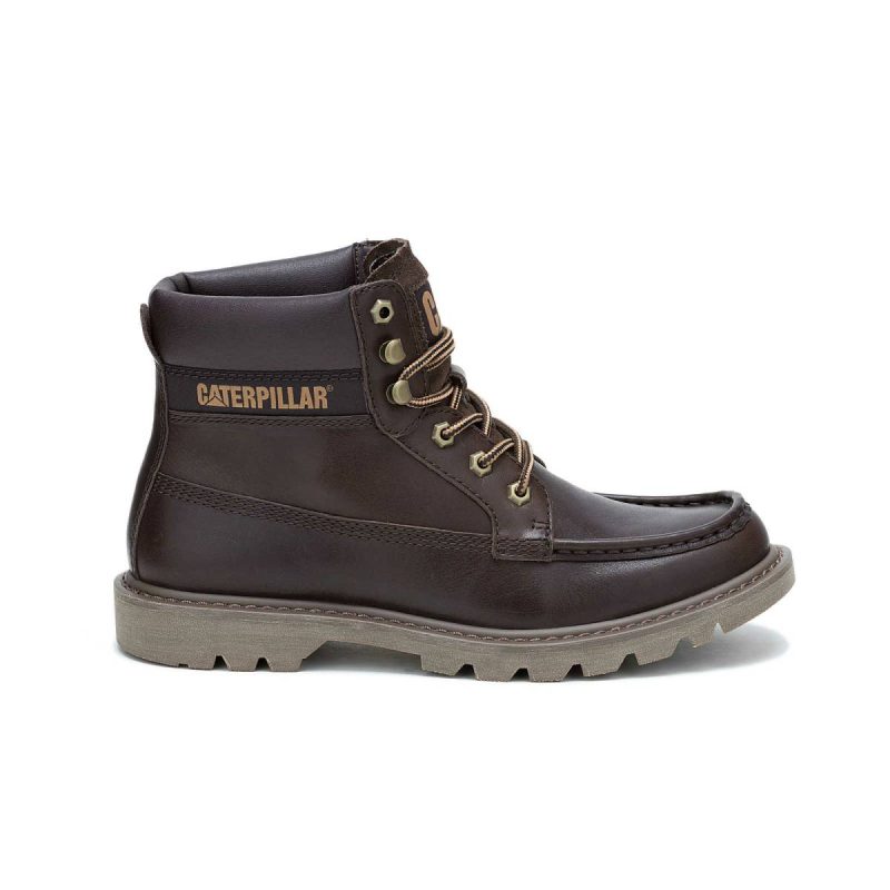 Men Cat Men's Colorado Moc Toe Boot Boots Dark Brown