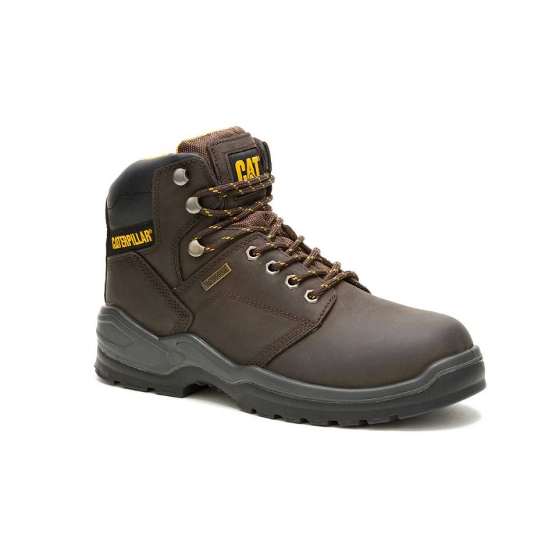 Men Cat Men's Striver Waterproof Steel Toe Work Boot Brown Boots - Image 2