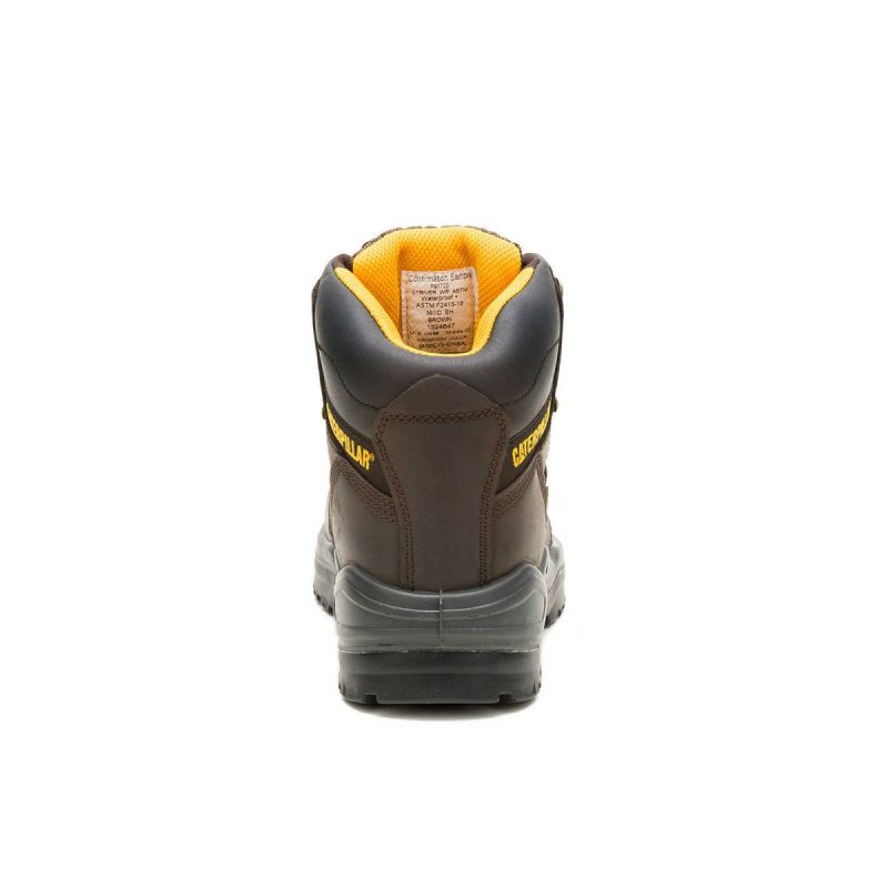 Men Cat Men's Striver Waterproof Steel Toe Work Boot Brown Boots - Image 5