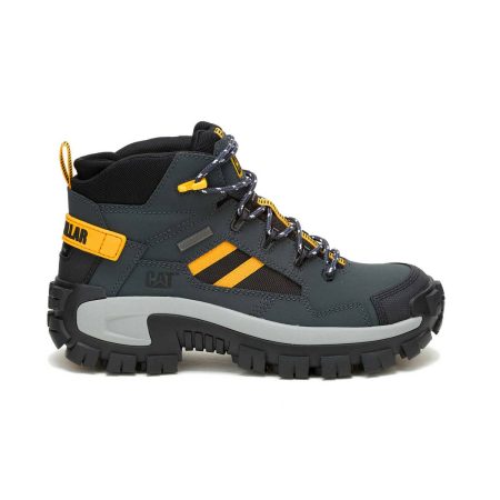 Men Dark Shadows Men's Invader Mid Vent Waterproof Composite Toe Work Boot Boots Cat