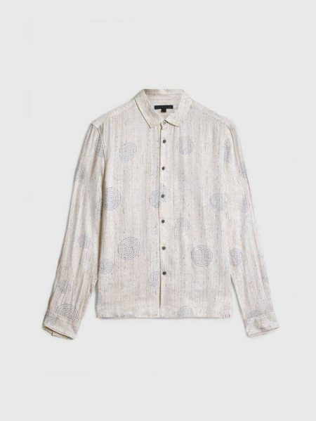 Men John Varvatos Shirts Luca Shirt Chalk