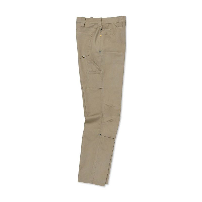 Men Men's Double Front Stretch Canvas Straight Fit Utility Pant Cat Pants Khaki - Image 4