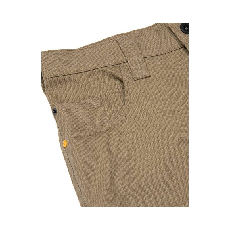 Men Men's Double Front Stretch Canvas Straight Fit Utility Pant Cat Pants Khaki - Image 5