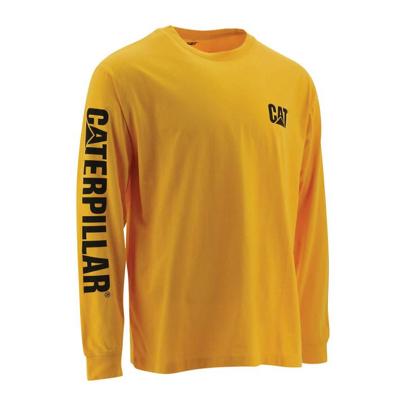 Men Men's Trademark Banner Long Sleeve Tee Tops & Outerwear Yellow Cat