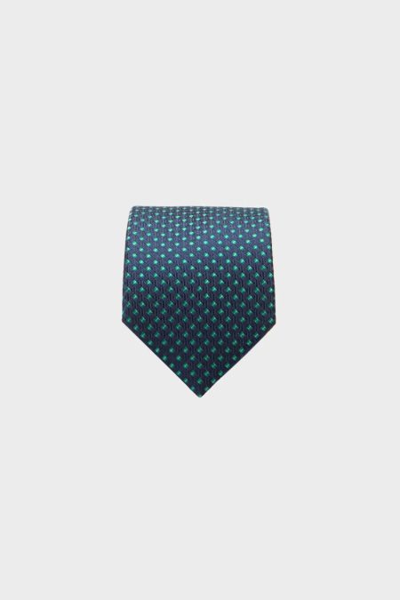 Men Navy/Green Mini Cube Silk Tie Purificacion Garci Ties