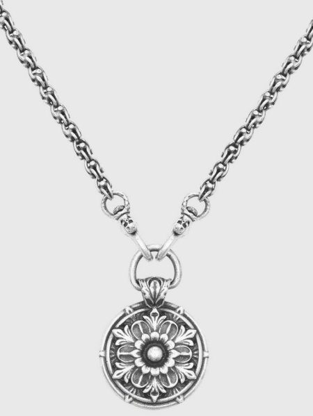 Men No Color Jewelry John Varvatos Floral Pendant Necklace