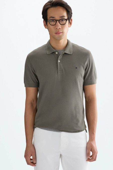 Men Piqué Polo Shirt Khaki Polo Shirts Purificacion Garci