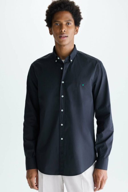Men Poplin Shirt Black Purificacion Garci Shirts