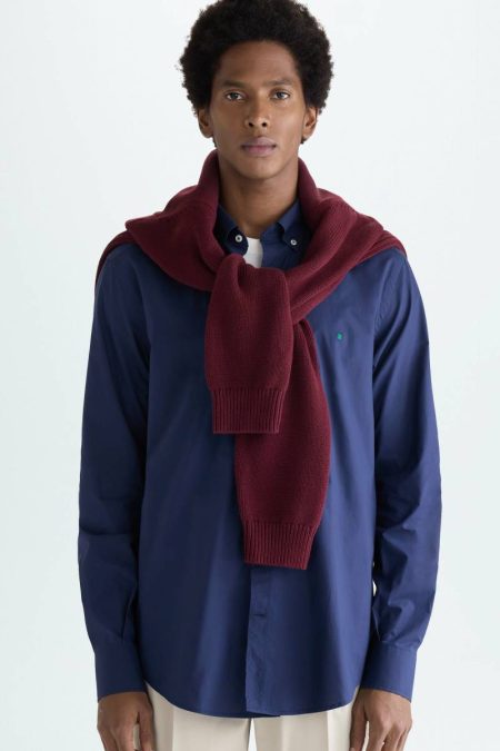 Men Poplin Shirt Shirts Purificacion Garci Navy