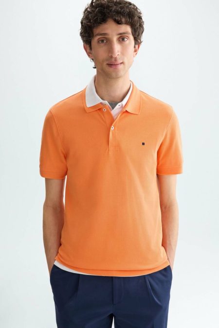 Men Purificacion Garci Orange Polo Shirts Piqué Polo Shirt