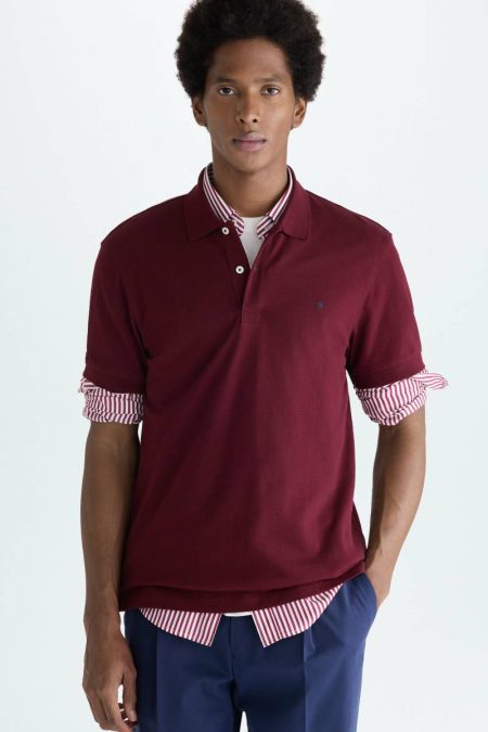 Men Purificacion Garci Piqué Polo Shirt Burgundy Polo Shirts