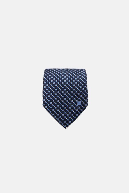 Men Purificacion Garci Ties Ink Blue/Light Blue/White Mini Cube Silk Tie
